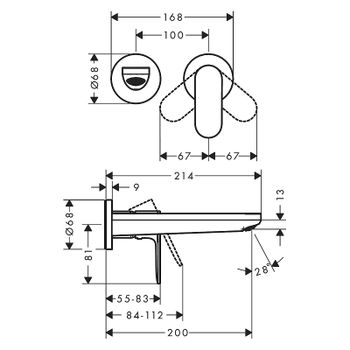 Смеситель для раковины Hansgrohe Rebris S 72528670 Черный матовый — фото 4, Смесители для раковины