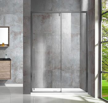 Душевая дверь Vincea Lugano 130 VDS-1L130CLGM-1 профиль Вороненая сталь стекло прозрачное — фото 2, Раздвижные душевые двери