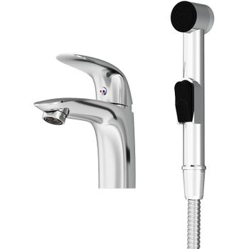 Смеситель для раковины Damixa Eclipse 310300001 с гигиеническим душем Хром — фото 1, Смесители для раковины