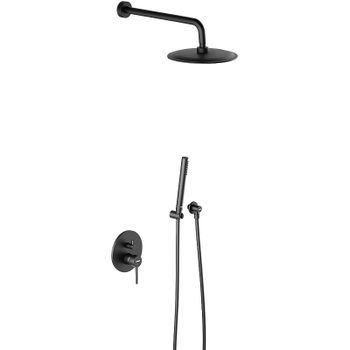 Душевая система Damixa Scandinavian Pure 936520300 Черная матовая — фото 1, Встраиваемые душевые комплекты