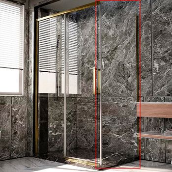 Душевая стенка Veconi Premium Trento SP-40G 100 SP40-G-100-01-C4 профиль Брашированное золото стекло прозрачное — фото 1, Боковые стенки