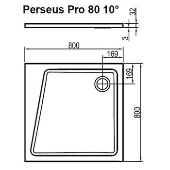Душевой поддон из искусственного камня Ravak 10° Perseus Pro 80x80 XA054401010 Белый — фото 5, Душевые поддоны из искусственного камня