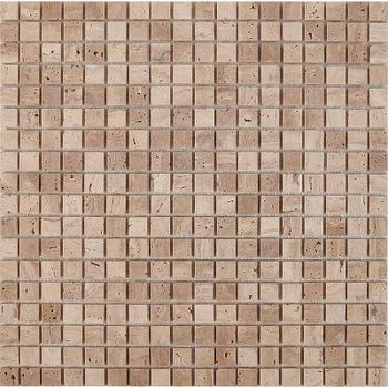 Каменная мозаика из травертина Pixmosaic Travertine PIX259 30,5x30,5 см — фото 1, Мозаика