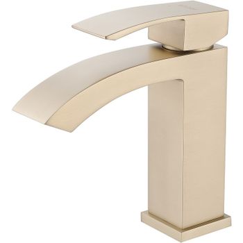 Смеситель для раковины Abber Wasserfall AF8610G Золото матовое — фото 1, Смесители для раковины