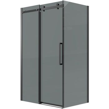 Душевой уголок Grossman Classic 110х80 120.K33.04.1180.21.10 профиль Черный матовый стекло тонированное — фото 1, Прямоугольные душевые уголки