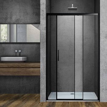 Душевая дверь Vincea Soft 140 VDS-3SO140CLB профиль Черный стекло прозрачное — фото 1, Раздвижные душевые двери