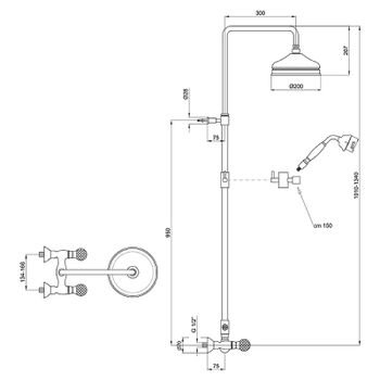 Душевая система Webert Karenina KA760405015 Хром — фото 2, Душевые стойки