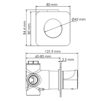 Переключатель потоков WasserKRAFT Havel A282 Золото матовое — фото 3, Переключатели потоков