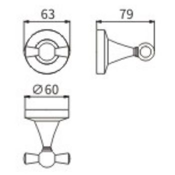 Двойной крючок CeramaLux Luxury 57501 Черный Золото — фото 2, Крючки для полотенец
