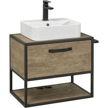 Тумба под раковину Aquaton Лофт Фабрик 65 1A242301LTDY0 подвесная Дуб кантри — фото 2, Тумбы под раковину