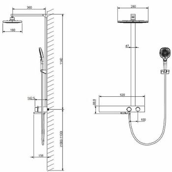 Душевая система Vincea Inspire VSFS-3I13TCH с термостатом Хром — фото 8, Душевые стойки