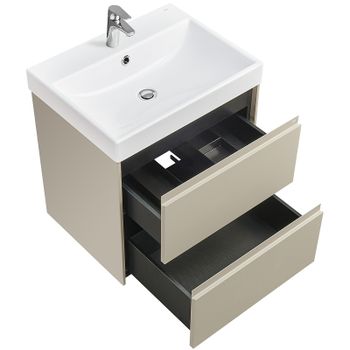 Тумба под раковину Roca Ona 60 A857613510 подвесная Бежево-серая матовая — фото 3, Тумбы под раковину