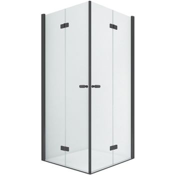 Душевой уголок New Trendy New Soleo Black 70х100 D-0233A/D-0240A профиль Черный стекло прозрачное — фото 1, Прямоугольные душевые уголки