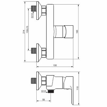 Смеситель для душа Damixa Apollo 472000300 Черный матовый — фото 5, Смеситель для душа