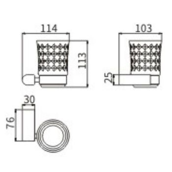 Стакан для зубных щеток CeramaLux Florenzia 63102 Золото матовое — фото 2, Стаканы для зубных щеток
