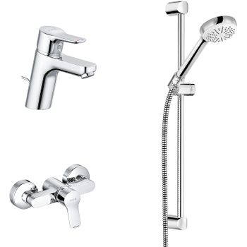 Комплект смесителей Kludi Pure Easy 378450565 Хром — фото 1, Готовые комплекты для ванной комнаты