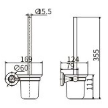 Ершик для унитаза CeramaLux Luxury 57513 Черный Золото — фото 2, Ершики для унитаза