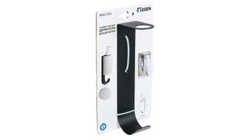 Держатель дозатора жидкого мыла Fixsen Practica FX-800A с крючком универсальный Черный — фото 3, Крючки для полотенец