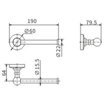 Держатель туалетной бумаги CeramaLux Caps 51307A Хром — фото 2, Держатели туалетной бумаги