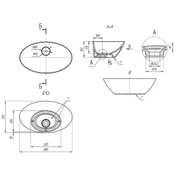 Раковина Dreja Triumph 58 641266 Белая — фото 5, Раковины накладные
