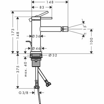 Смеситель для биде Hansgrohe Tecturis S 73201700 Белый матовый — фото 2, Смесители для биде