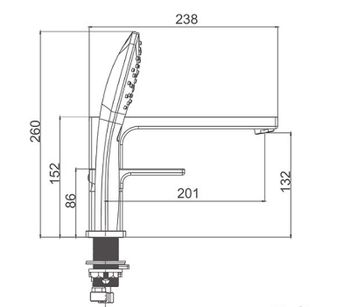 Смеситель на борт ванны Gappo G17-8 G1117-8 Белый Хром — фото 8, Смесители на борт ванны