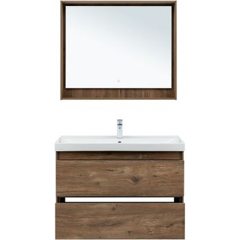 Тумба под раковину Aquanet Милан 100 336380 подвесная Дуб рустикальный — фото 12, Тумбы под раковину