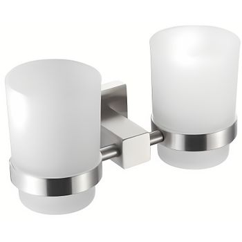 Стакан для зубных щеток Frap F303 F30308 двойной Сатин — фото 1, Стаканы для зубных щеток