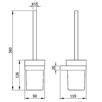 Ершик для унитаза Nofer Corinto 16937.N Черный — фото 2, Ершики для унитаза