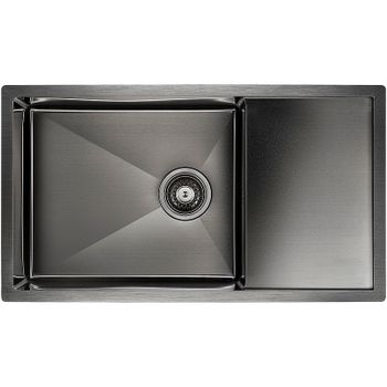 Кухонная мойка Paulmark Gerberg 78F Uni PM217844-GM Вороненая сталь — фото 1, Кухонные мойки