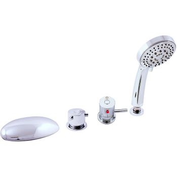 Смеситель на борт ванны Rav Slezak Dunaj Termostat DT270.5P с термостатом Хром — фото 1, Смесители на борт ванны