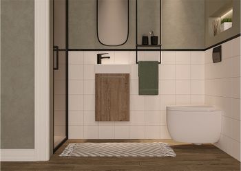 Тумба под раковину Creto Pollino 37 15-1418-1419TR подвесная Truffle — фото 4, Тумбы под раковину