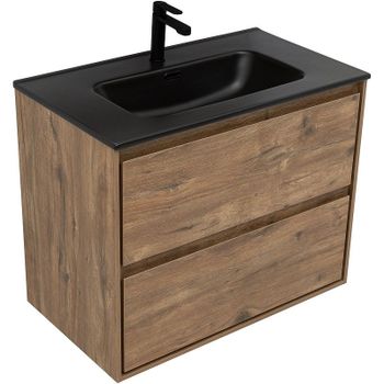 Тумба под раковину Aquanet Милан 80 336379 подвесная Дуб рустикальный — фото 4, Тумбы под раковину