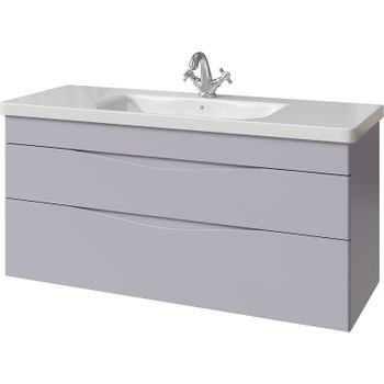 Тумба под раковину Caprigo Lento 120 36216-SF028 подвесная Серая матовая — фото 1, Тумбы под раковину