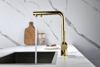 Смеситель для кухни Paulmark Serpentine Se213222-G Золото — фото 3, Смесители для кухни