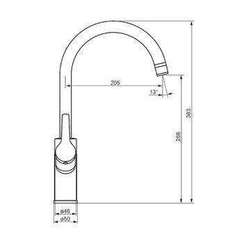 Смеситель для кухни Damixa Eclipse 310721300 Черный матовый — фото 4, Смесители для кухни