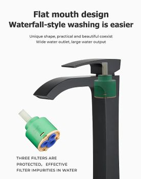 Смеситель для раковины Gappo G07-6 G1007-86 Черный матовый — фото 6, Смесители для раковины