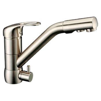 Смеситель для кухни ZorG Clean Water ZR 400 KF-12 NICKEL Никель — фото 1, Смесители для кухни