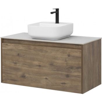 Тумба под раковину Aquanet Nova Lite 100 249520 подвесная Дуб рустикальный — фото 3, Тумбы под раковину