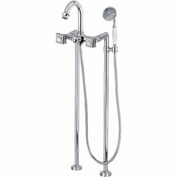 Смеситель для ванны Cezares Aphrodite APHRODITE-VDP-01-Sw Хром с кристаллами Swarovski — фото 1, Смесители напольные