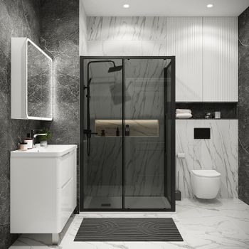 Товар: Душевой уголок Grossman Cosmo 120х70 120.K33.02.1270.21.10 профиль Черный матовый стекло тонированное - фото 1 Душевой уголок Grossman Cosmo 120х70 120.K33.02.1270.21.10 профиль Черный матовый стекло тонированное — фото 1, Прямоугольные душевые уголки