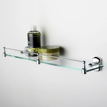 Товар: Стеклянная полка WasserKRAFT Oder K-3044 Хром - фото 2 Стеклянная полка WasserKRAFT Oder K-3044 Хром — фото 2, Полки для ванной и душа