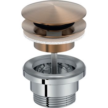 Донный клапан Jacob Delafon Noivelle Vague E30536-BCN click-clack Золото матовое — фото 1, Донные клапаны