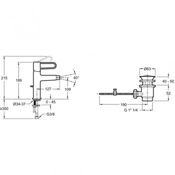 Смеситель для биде Jacob Delafon Odeon Rive Gauche E21033-00-CP Хром Белый — фото 3, Смесители для биде