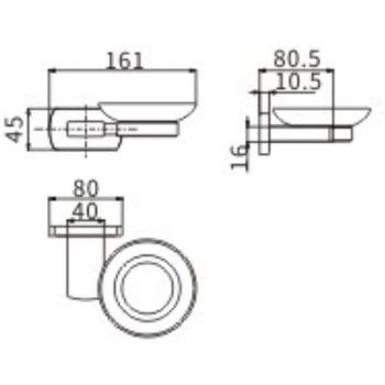 Мыльница CeramaLux Azzuro 95604 Черная Золото — фото 2, Мыльницы