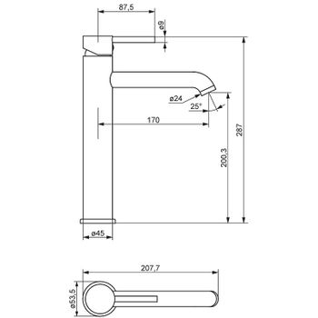 Смеситель для раковины Damixa Scandinavian Pure 360250600 Золото — фото 4, Смесители для раковины