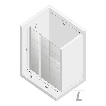 Душевая дверь New Trendy New Soleo Black 90 L D-0279A профиль Черный стекло прозрачное — фото 8, Распашные душевые двери