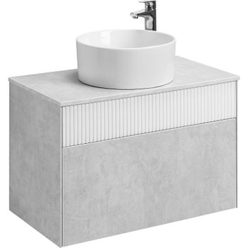 Тумба под раковину Aquaton Марбл 80 1A276201MH4C0 подвесная Слэйт Белый матовый — фото 2, Тумбы под раковину