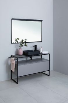 Полотенцедержатель для тумбы Allen Brau Priority 1.31007.BB Черный браш — фото 17, Комплектующие для мебели в ванной