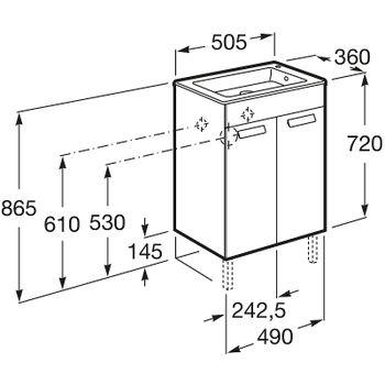 Тумба под раковину Roca Debba 50 ZRU9302710 Белая — фото 3, Тумбы под раковину